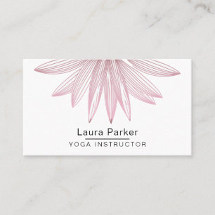 Rose Gold Floral Art Lotus Flower Yoga Meditation Business Card