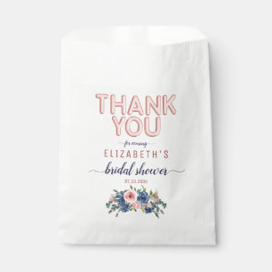 Rose Gold Floral Blush Thank You Bridal Shower Favour Bags