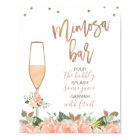 Rose Gold Floral Bridal Shower Mimosa Bar Sign