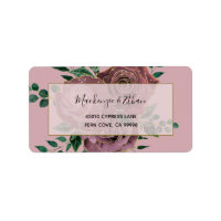 Rose Gold Floral Glam Wedding RSVP Return Address