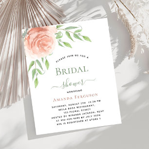 Rose gold floral greenery Bridal Shower invitation