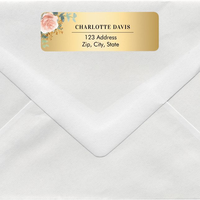 Rose gold floral greenery return address  (Creator Uploaded)
