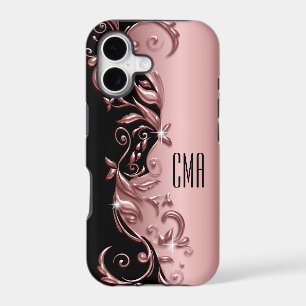 Rose Gold Floral - Monogram