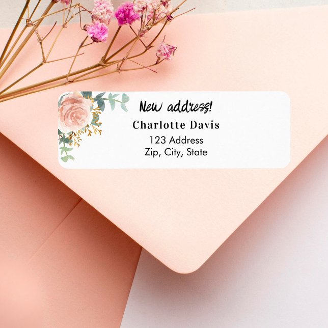 Rose gold floral moved new return address  (Creator Uploaded)