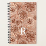 Rose Gold Floral Rose metallic Monogram Planner<br><div class="desc">This design was created though digital art. It may be personalised in the area provided or customising by choosing the click to customise further option and changing the name, initials or words. You may also change the text colour and style or delete the text for an image only design. Contact...</div>