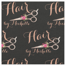 Rose Gold floral Scissors Hairstylist Hair Salon