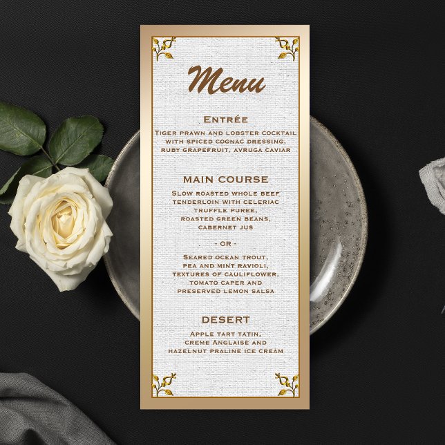 Rose Gold Floral Wedding Reception Menu (Creator Uploaded)