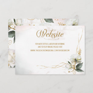 Rose Gold Floral Wedding Website Enclosure Card