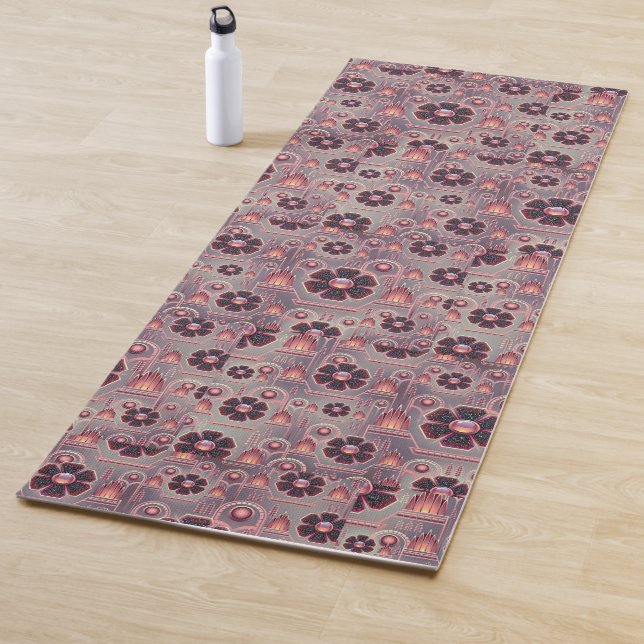 Rose Gold Floral Yoga Mat (In Situ)