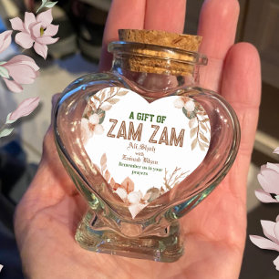 Rose Gold Floral Zam Zam gift Heart Sticker