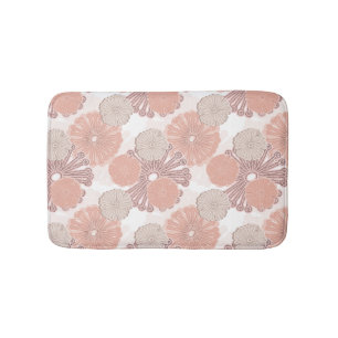 Rose Gold Flower Pattern Bath Mat