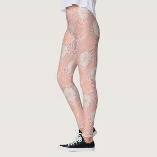 Rose Gold Flower Pattern Leggings