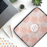 Rose Gold Flower Pattern & Monogram Laptop Sleeve<br><div class="desc">A pattern of dusty rose colored flowers mixed with bigger flowers. The larger flowers have a subtle glittery rose gold texture. This abstract floral pattern repeats endlessly so you can change the size to change the look of the design. This pattern is subtle, pretty and trendy with just a little...</div>