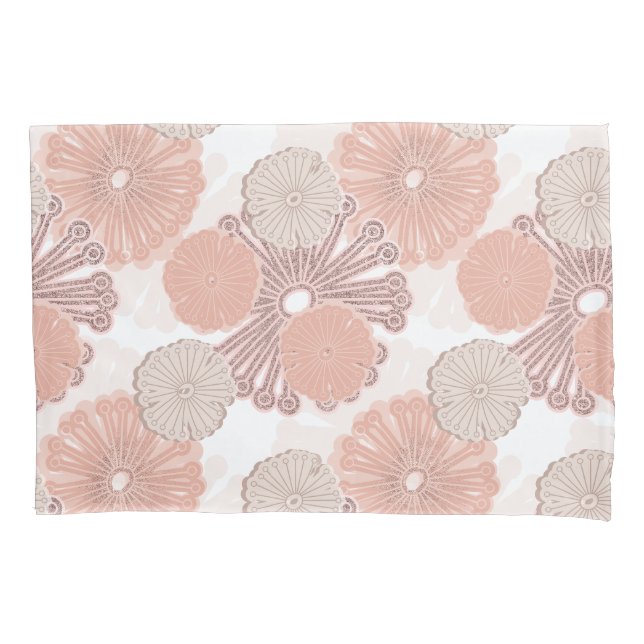 Rose Gold Flower Pattern Pillowcase (Front)