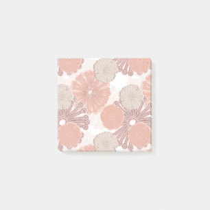 Rose Gold Flower Pattern Post-it Notes