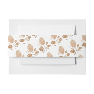 Rose Gold Flowers Invitation Belly Band