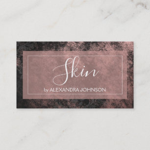Rose Gold Foil and Black Skin Care Business Card
