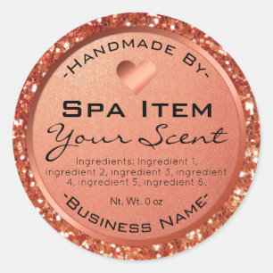 Rose Gold Foil And Glitter Bath Spa And Scrub Classic Round Sticker