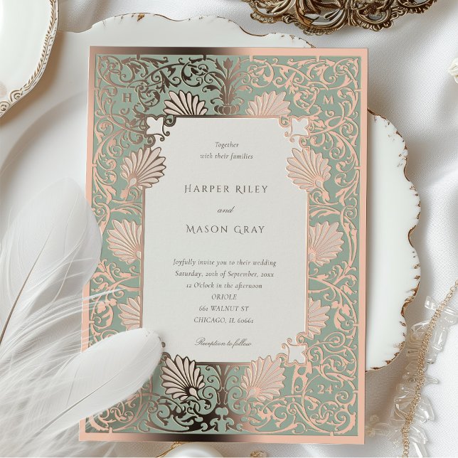 Rose Gold Foil and Sage Baroque Wedding (Creator Uploaded)