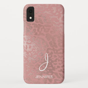 Rose Gold Foil Animal Pattern Monogram Case-Mate iPhone Case