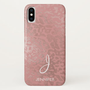 Rose Gold Foil Animal Pattern Monogram Case-Mate iPhone Case