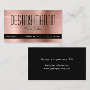 Rose Gold Foil Black Contact Bar Business Card