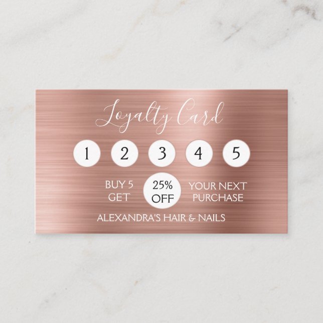 Rose Gold Foil | Blush Pink Foil Loyalty Punch (Front)