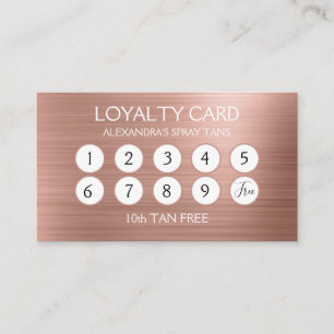 Rose Gold Foil   Blush Pink Foil Loyalty Punch Card