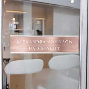Rose Gold Foil   Blush Pink Foil Modern Door Sign