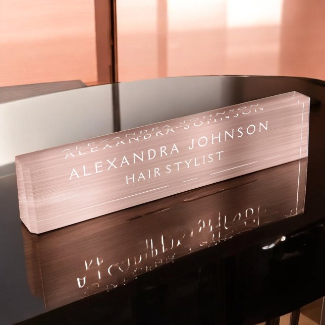 Rose Gold Foil | Blush Pink Foil Modern Nameplate (Creator Uploaded)