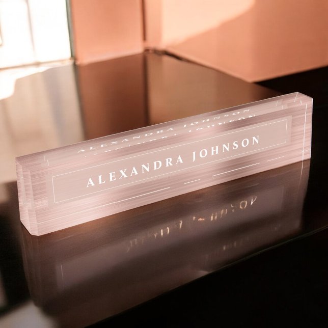 Rose Gold Foil | Blush Pink Foil Modern Nameplate (Creator Uploaded)