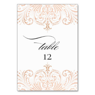 Rose Gold Foil Boho Chic Table Number Wedding