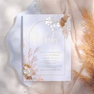 Rose Gold Foil   Boho Pampas Arch Baby Shower