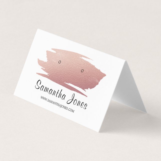 Rose Gold Foil Brushstroke, Jewelry Display Card (Front)