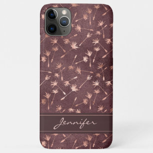 Rose Gold Foil - Burgundy Pattern - Add Your Name Case-Mate iPhone Case