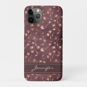 Rose Gold Foil - Burgundy Pattern - Add Your Name Case-Mate iPhone Case