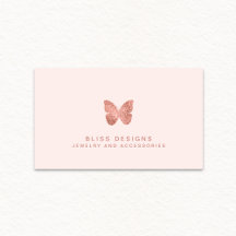 Rose Gold Foil Butterfly Elegant Blush Pink
