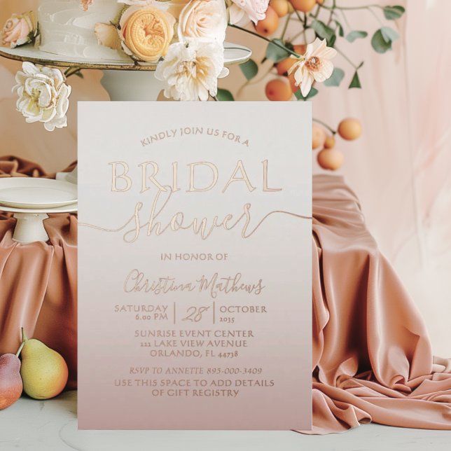 Rose Gold Foil Calligraphy Bridal Shower  (Creator Uploaded)