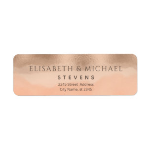 Rose gold foil champagne cantaloupe watercolor