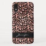 Rose Gold Foil Cheetah Pattern - Personalised Name Case-Mate iPhone Case<br><div class="desc">Monogrammed Fun and Modern Blush Pink - Rose Gold Foil and Black Cheetah or Leopard Animal Pattern or Print Smart Phone Case that you can add your name - monogram to. Please contact the designer if you would like additional matching items.</div>
