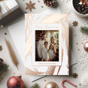 Rose Gold Foil Christmas Card Template Holiday 