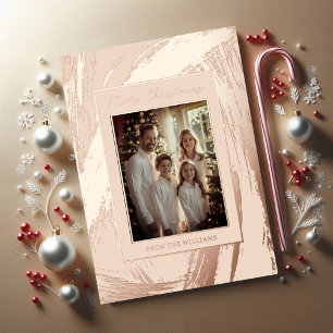 Rose Gold Foil Christmas Card Template Holiday