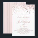 Rose Gold Foil Confetti Bat Mitzvah Invitation<br><div class="desc">Modern and feminine Bat Mitzvah invitation featuring faux rose gold confetti dots. Matching items are available.</div>