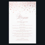 Rose Gold Foil Confetti Dots Wedding Menu Card<br><div class="desc">Customisable menu card featuring faux rose gold foil confetti dots and stripes pattern. This elegant menu card is perfect for any wedding theme and season. Personalise by adding names,  date and menu details.</div>