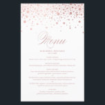 Rose Gold Foil Confetti Dots Wedding Menu Card<br><div class="desc">Customisable menu card featuring faux rose gold foil confetti dots and stripes pattern. This elegant menu card is perfect for any wedding theme and season. Personalise by adding names,  date and menu details.</div>