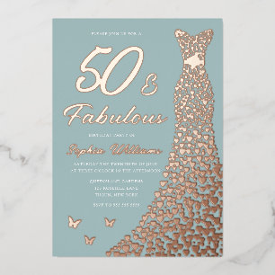 Rose Gold Foil Dress 50 & Fabulous 50th Birthday