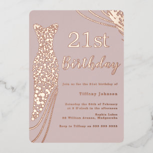 Rose Gold Foil Dress Pink Elegant 21st Birthday