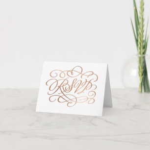 Rose Gold Foil-Effect RSVP Wedding Invitation