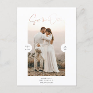 Rose Gold Foil Effect Script Save the Date Card