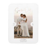 Rose Gold Foil Effect Script Save the Date Card